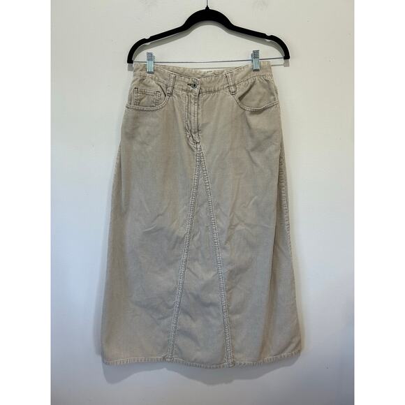 Sundance corduroy midi skirt tan size 10 cotton - Picture 1 of 8